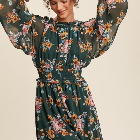 Amapola Floral Ruffled Chiffon Dress - Picture 11 of 11